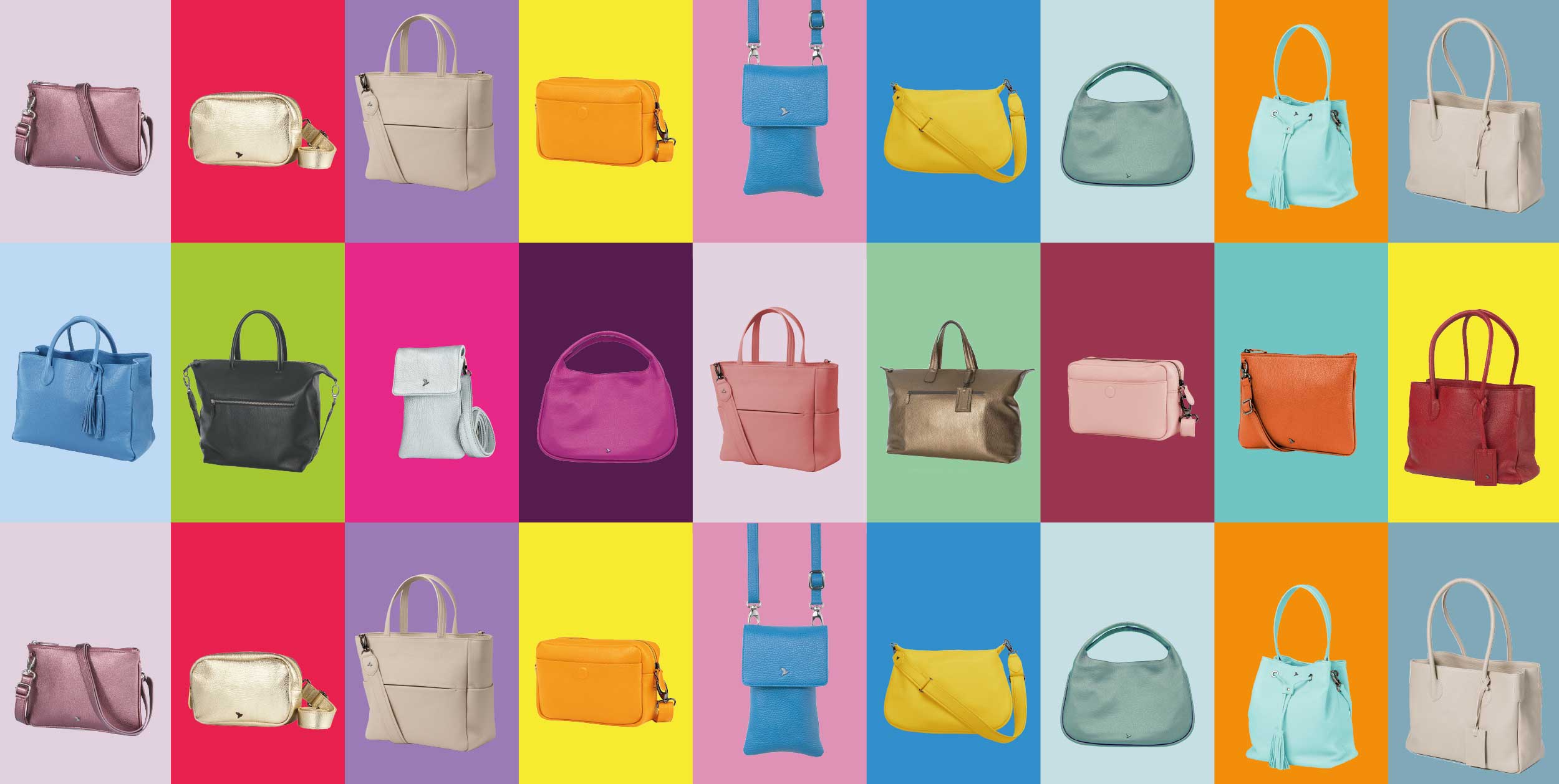 Headerbild ColourYourDay - farbige Taschen