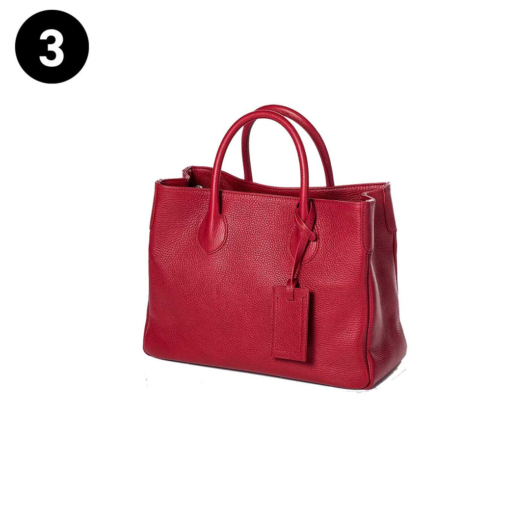 Rote Ledertasche