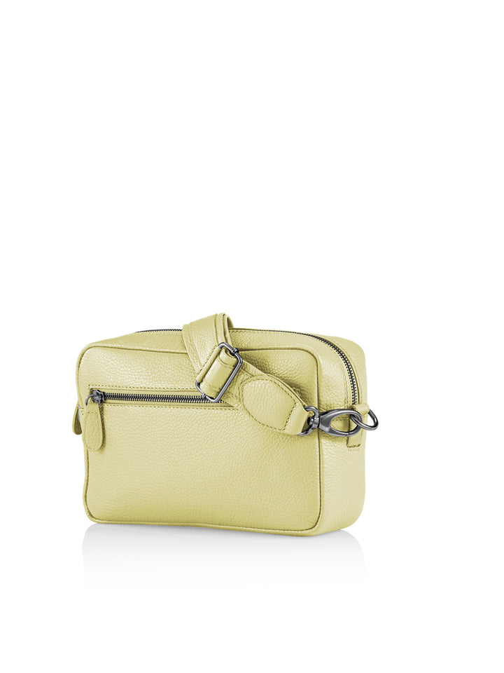 Tasche Leder hellgelb Swiss Made hinten