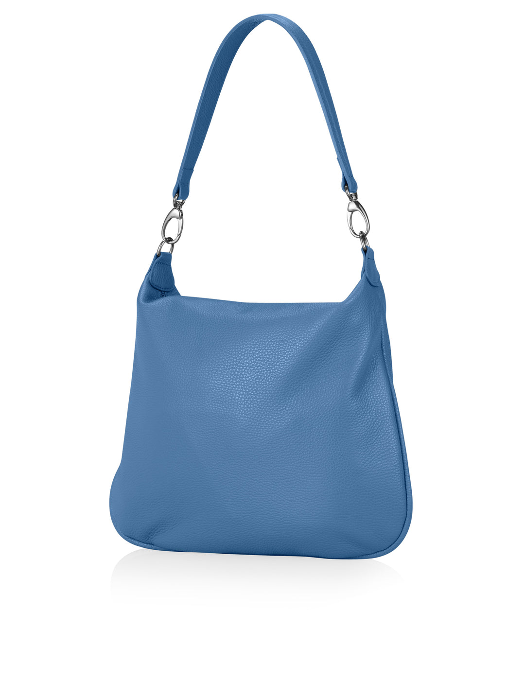 Ledertasche Swiss Made Blau mit Umhängeriemen