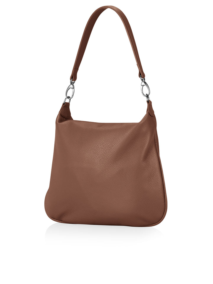 Ledertasche braun Swiss Made mit Umhängeriemen