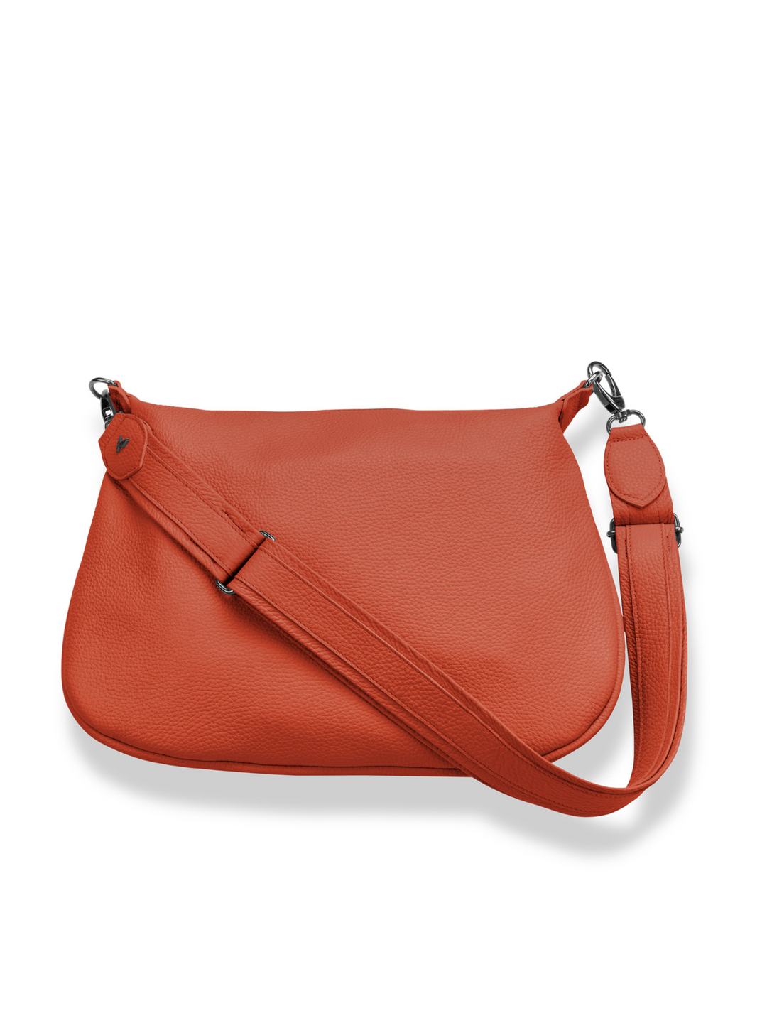 Lederhandtasche Swiss Made Umhängeriemen Orange