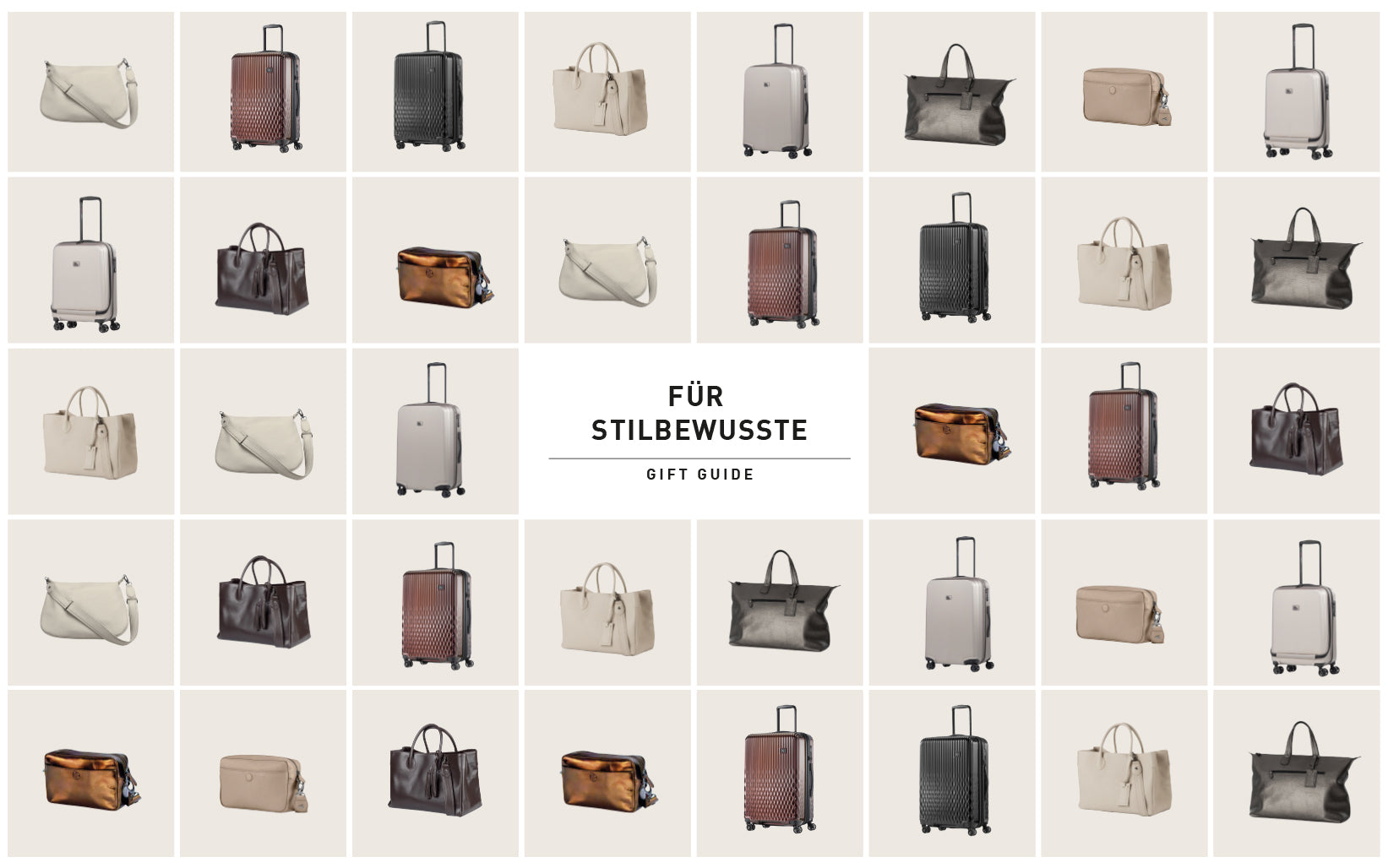 Geschenkideen für Stilbewusste - Reisegepäck in Schwarz, Beige, Weiss