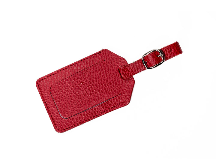 Frontansicht Adressanhänger - Reisezubehör, Swiss Made, Leder  rot