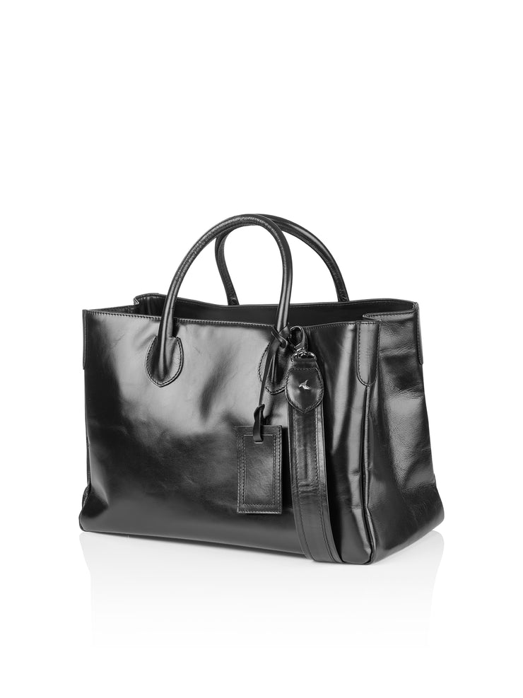 Frontansicht Damenhandtasche - Loris Nr. 7 Shopper, schwarz
