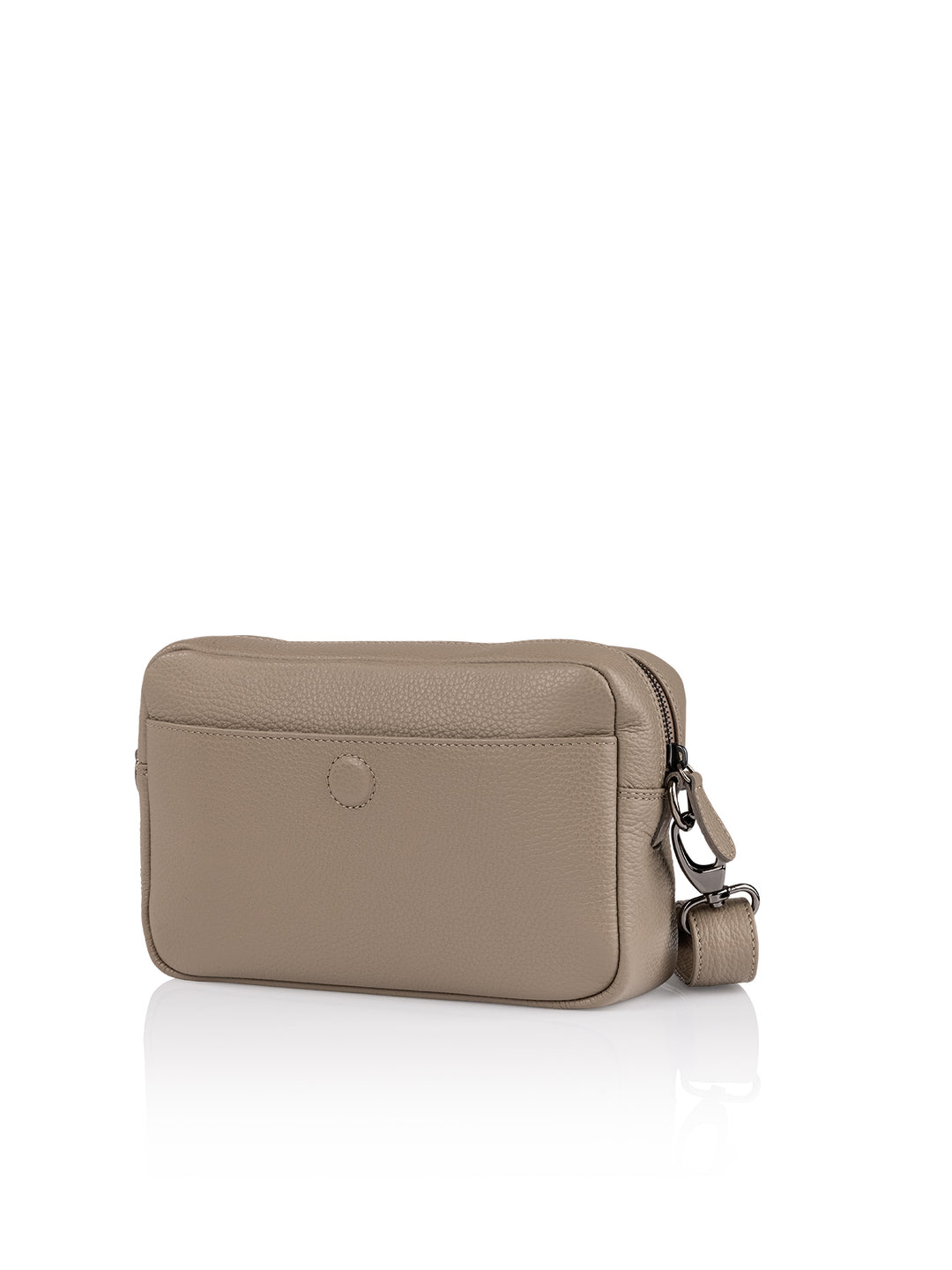 Frontansicht Damenhandtasche - Laure Ledertache, taupe