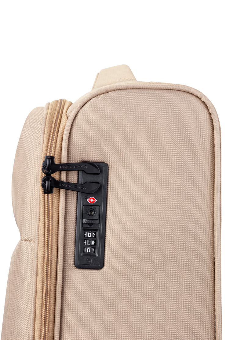 Seitenansicht Handgepäck extraklein mit Nahaufnahme von TSA-Zahlenschloss, EasyTrip