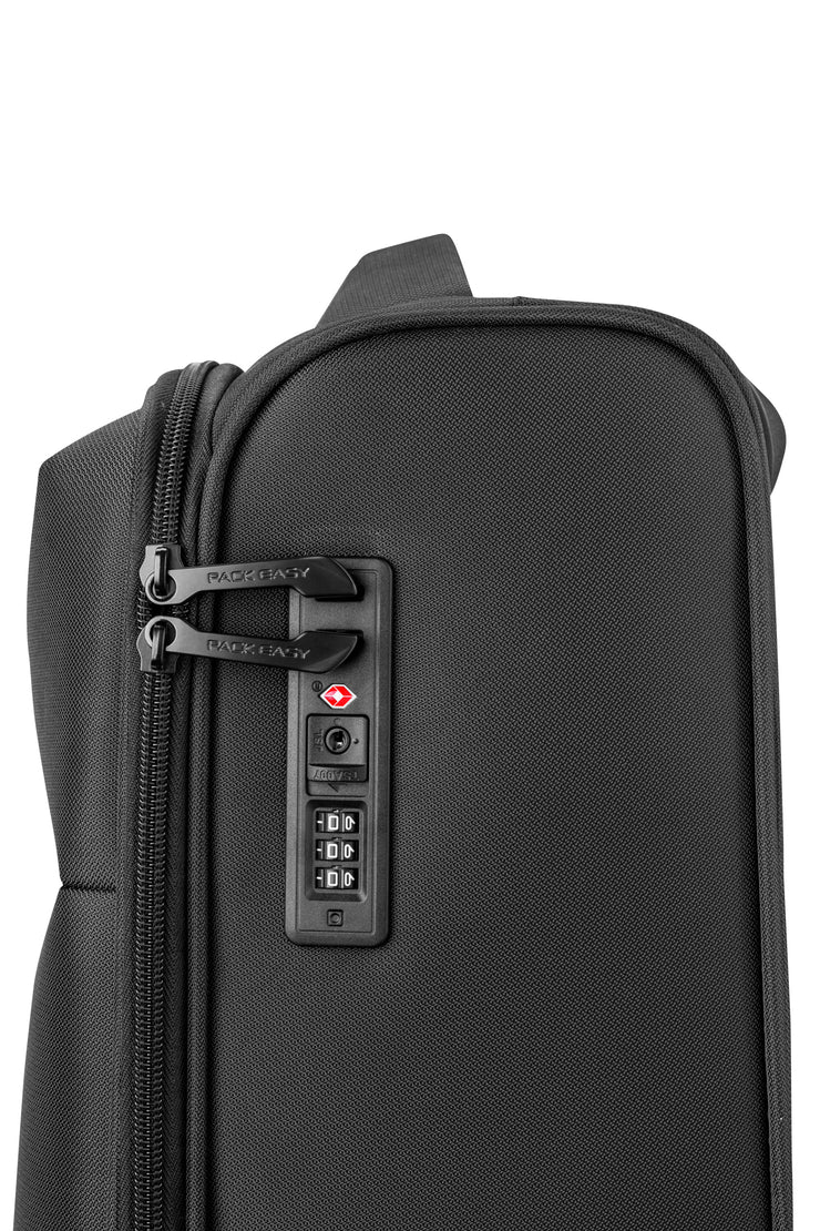 Seitenansicht Handgepäck extraklein mit Nahaufnahme von TSA-Zahlenschloss, EasyTrip