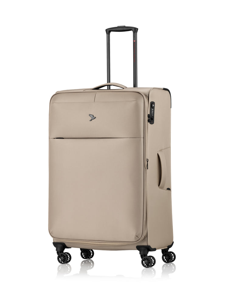 Frontansicht Rollkoffer - GoOn Trolley L, schwarzRückseite Rollkoffer - GoOn Trolley L beige