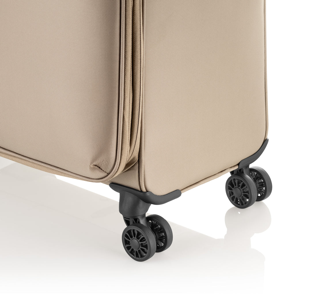 Nahaufnahme der Doppelrollen - GoOn Trolley L, beige