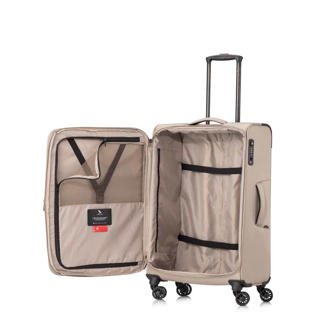 Ansicht geöffneter Rollkoffer - GoOnTrolley M, beige