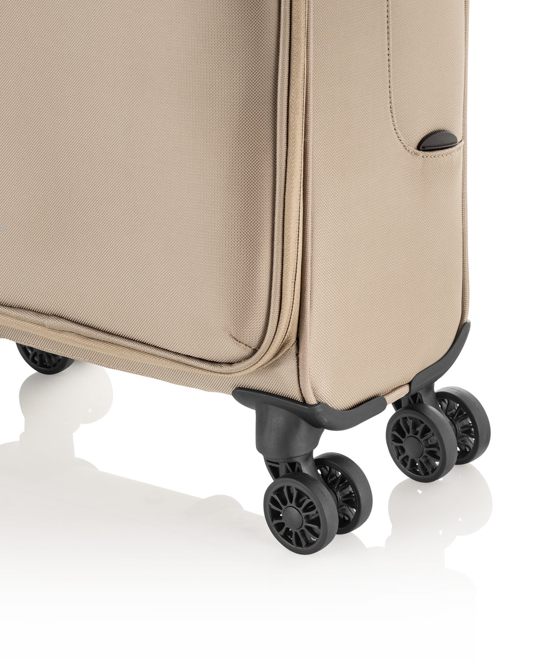 Nahaufnahme der Doppelrollen - GoOn Cabin Trolley S, beige