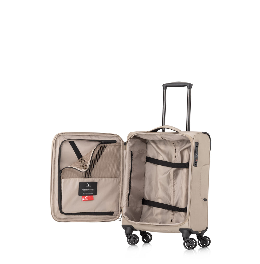 Ansicht geöffnetes Handgepäck - GoOn Cabin Trolley S, beige