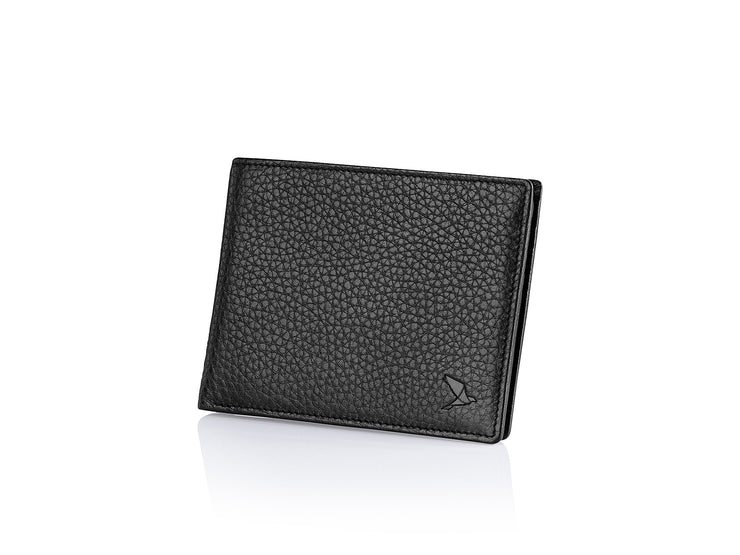 Frontansicht Portemonnaie Leder - HiClass Accessoire,  schwarz
