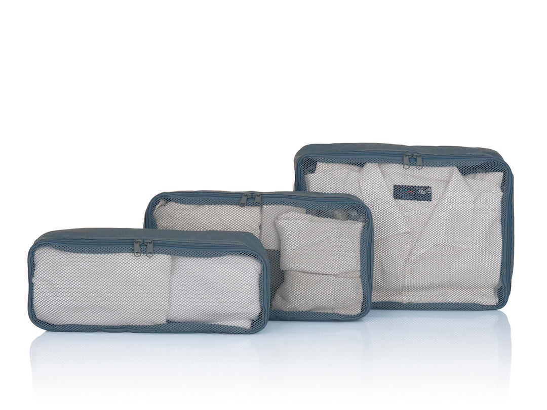 Ansicht der Travel organsier Genius Pouches blau