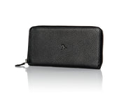 Frontansicht Portemonnaie Leder - HiClass Accessoire,  schwarz