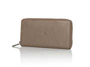 Frontansicht Portemonnaie Leder - HiClass Accessoire,  taupe