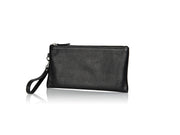 Frontansicht Pouch, Clutch Leder - HiClass Accessoire,  schwarz