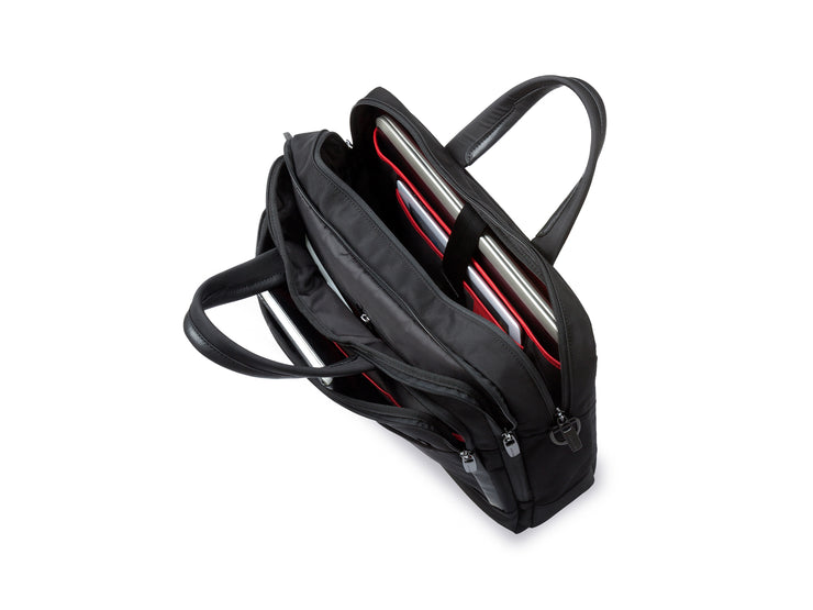 Ansicht geöffnete, gefüllte, Laptoptasche - Horizon Business Reisegepäck, schwarz