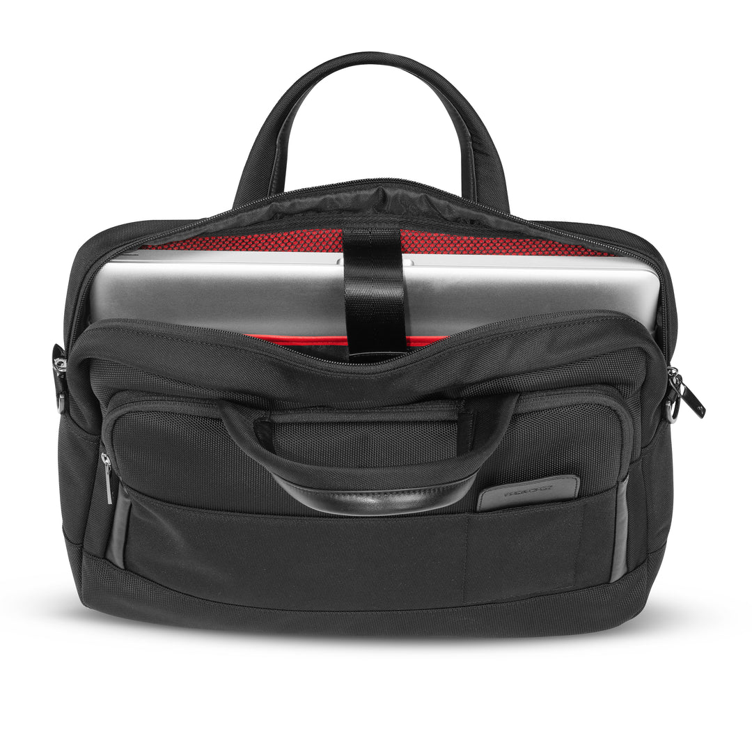 Ansicht geöffnete, gefüllte, Laptoptasche - Horizon Business Reisegepäck, schwarz