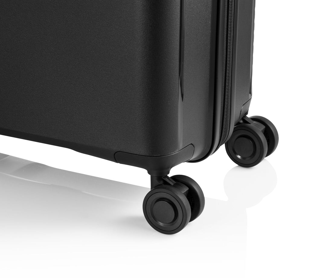 Nahaufnahme von vier Doppelrollen - Jet Cabin Trolley S, schwarzNahaufnahme von vier Doppelrollen - Jet Cabin Trolley S, schwarz