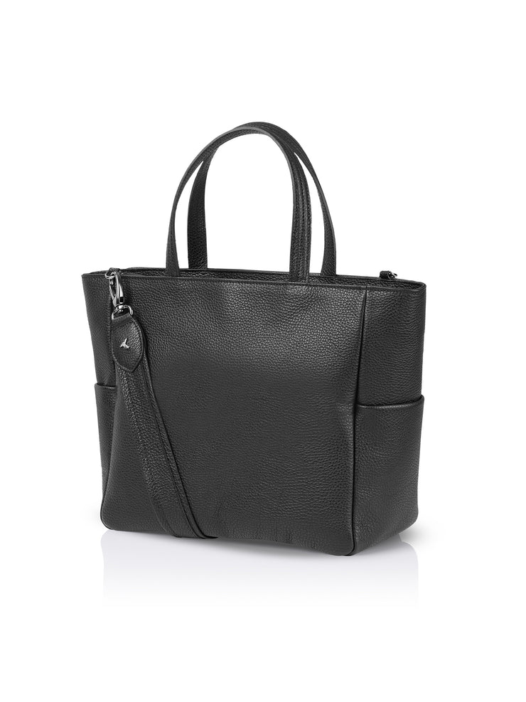 Ansicht der Rückseite Damenhandtasche - Lara, Shopper in schwarz 